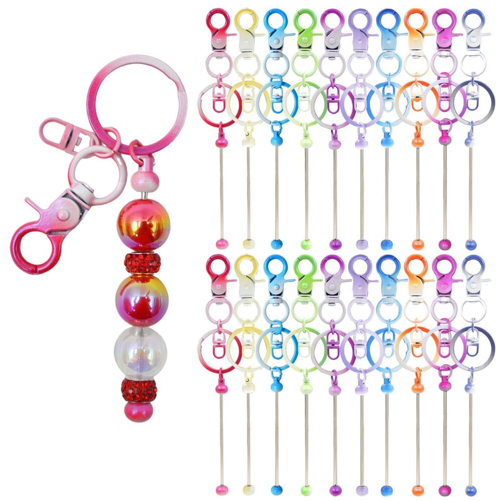 5238 80 Pcs Beadable Keychains Bulk Kit – DIY Keychain Making Supplies